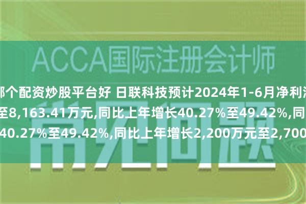 哪个配资炒股平台好 日联科技预计2024年1-6月净利润盈利7,663.41万元至8,163.41万元,同比上年增长40.27%至49.42%,同比上年增长2,200万元至2,700万元