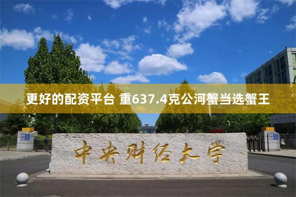 更好的配资平台 重637.4克公河蟹当选蟹王