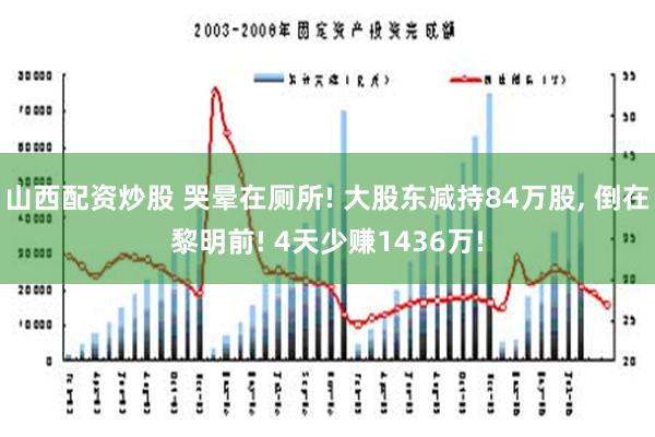 山西配资炒股 哭晕在厕所! 大股东减持84万股, 倒在黎明前! 4天少赚1436万!