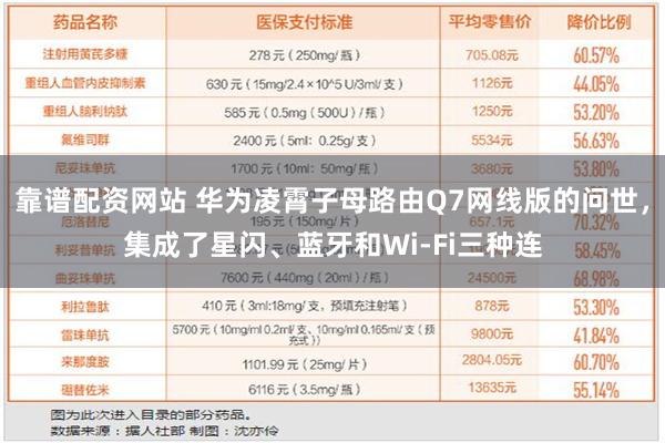 靠谱配资网站 华为凌霄子母路由Q7网线版的问世，集成了星闪、蓝牙和Wi-Fi三种连